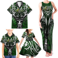 Personalised Warriors Maori Darts Family Matching Tank Maxi Dress and Hawaiian Shirt New Zealand Darts Silver Fern