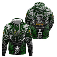 Personalised Warriors Maori Darts Hoodie New Zealand Darts Silver Fern