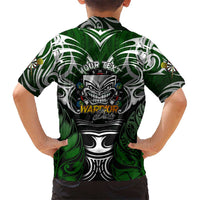 Personalised Warriors Maori Darts Kid Hawaiian Shirt New Zealand Darts Silver Fern