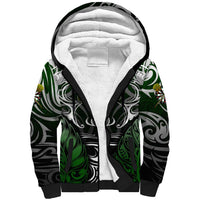 Personalised Warriors Maori Darts Sherpa Hoodie New Zealand Darts Silver Fern