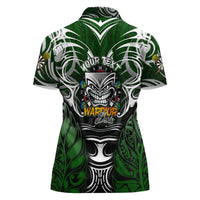 Personalised Warriors Maori Darts Women Polo Shirt New Zealand Darts Silver Fern