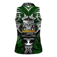 Personalised Warriors Maori Darts Women Sleeveless Polo Shirt New Zealand Darts Silver Fern
