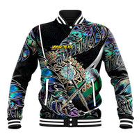 Personalised New Zealand Darts Baseball Jacket NZ Paua Shell Maori Fern