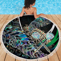 New Zealand Darts Beach Blanket NZ Paua Shell Maori Fern