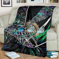 New Zealand Darts Blanket NZ Paua Shell Maori Fern
