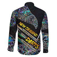 Personalised New Zealand Darts Family Matching Off Shoulder Short Dress and Hawaiian Shirt NZ Paua Shell Maori Fern