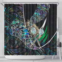 New Zealand Darts Shower Curtain NZ Paua Shell Maori Fern
