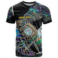 Personalised New Zealand Darts T Shirt NZ Paua Shell Maori Fern