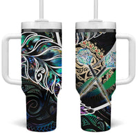 New Zealand Darts Tumbler With Handle NZ Paua Shell Maori Fern