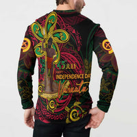 Custom Vanuatu 45th Independence Anniversary Button Sweatshirt Flower Melanesian Namele Turtle DT02 - Polynesian Pride