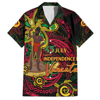 Custom Vanuatu 45th Independence Anniversary Family Matching Long Sleeve Bodycon Dress and Hawaiian Shirt Flower Melanesian Namele Turtle - Polynesian Pride