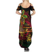 Custom Vanuatu 45th Independence Anniversary Family Matching Summer Maxi Dress and Hawaiian Shirt Flower Melanesian Namele Turtle - Polynesian Pride