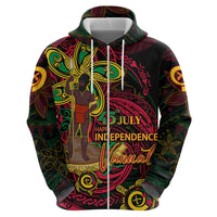 Custom Vanuatu 45th Independence Anniversary Hoodie Flower Melanesian Namele Turtle - Polynesian Pride