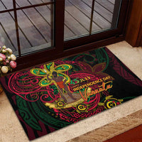 Vanuatu 45th Independence Anniversary Rubber Doormat Flower Melanesian Namele Turtle DT02 - Polynesian Pride
