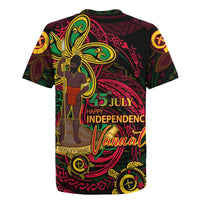 Custom Vanuatu 45th Independence Anniversary Rugby Jersey Flower Melanesian Namele Turtle DT02 - Polynesian Pride