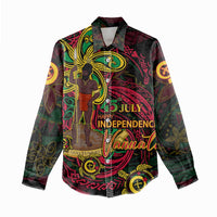 Custom Vanuatu 45th Independence Anniversary Women Casual Shirt Flower Melanesian Namele Turtle - Polynesian Pride