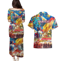 Custom The Philippines 126th Independence Anniversary Couples Matching Puletasi and Hawaiian Shirt Art Style - Polynesian Pride