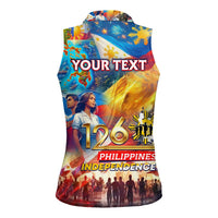 Custom The Philippines 126th Independence Anniversary Women Sleeveless Polo Shirt Art Style - Polynesian Pride