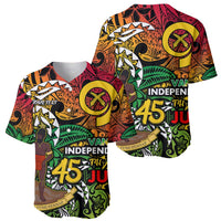Personalized Vanuatu 45th Independence Anniversary Baseball Jersey Melanesian Pattern Reggae - Polynesian Pride