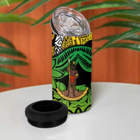 Vanuatu 45th Independence Anniversary 4 in 1 Can Cooler Tumbler Melanesian Pattern Reggae DT02 - Polynesian Pride