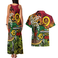 Personalized Vanuatu 45th Independence Anniversary Couples Matching Tank Maxi Dress and Hawaiian Shirt Melanesian Pattern Reggae DT02 - Polynesian Pride