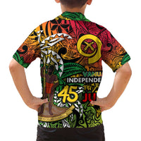 Personalized Vanuatu 45th Independence Anniversary Family Matching Puletasi and Hawaiian Shirt Melanesian Pattern Reggae DT02 - Polynesian Pride