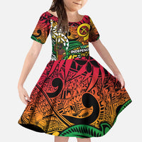Personalized Vanuatu 45th Independence Anniversary Family Matching Summer Maxi Dress and Hawaiian Shirt Melanesian Pattern Reggae DT02 Daughter's Dress Art - Polynesian Pride