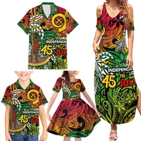 Personalized Vanuatu 45th Independence Anniversary Family Matching Summer Maxi Dress and Hawaiian Shirt Melanesian Pattern Reggae DT02 - Polynesian Pride