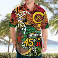 Personalized Vanuatu 45th Independence Anniversary Hawaiian Shirt Melanesian Pattern Reggae DT02 - Polynesian Pride