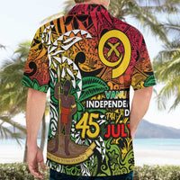 Personalized Vanuatu 45th Independence Anniversary Hawaiian Shirt Melanesian Pattern Reggae DT02 - Polynesian Pride