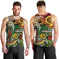 Personalized Vanuatu 45th Independence Anniversary Men Tank Top Melanesian Pattern Reggae DT02 - Polynesian Pride