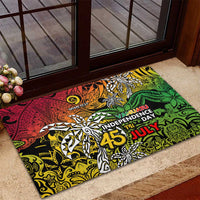 Personalized Vanuatu 45th Independence Anniversary Rubber Doormat Melanesian Pattern Reggae DT02 - Polynesian Pride