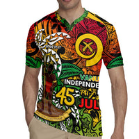 Personalized Vanuatu 45th Independence Anniversary Rugby Jersey Melanesian Pattern Reggae - Polynesian Pride