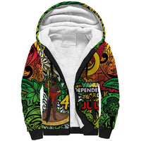 Personalized Vanuatu 45th Independence Anniversary Sherpa Hoodie Melanesian Pattern Reggae DT02 Unisex Art - Polynesian Pride