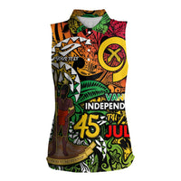 Personalized Vanuatu 45th Independence Anniversary Women Sleeveless Polo Shirt Melanesian Pattern Reggae DT02 Female Art - Polynesian Pride