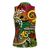 Personalized Vanuatu 45th Independence Anniversary Women Sleeveless Polo Shirt Melanesian Pattern Reggae DT02 - Polynesian Pride