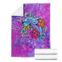Dolphin Polynesia Blanket Hibiscus Tropical Wave - Purple Vibes DT02 - Polynesian Pride