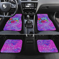 Dolphin Polynesia Car Mats Hibiscus Tropical Wave - Purple Vibes DT02 Set 4pcs Purple - Polynesian Pride