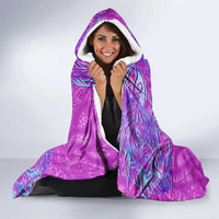 Dolphin Polynesia Hooded Blanket Hibiscus Tropical Wave - Purple Vibes DT02 - Polynesian Pride