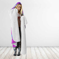 Dolphin Polynesia Hooded Blanket Hibiscus Tropical Wave - Purple Vibes DT02 - Polynesian Pride