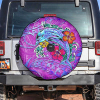 Dolphin Polynesia Spare Tire Cover Hibiscus Tropical Wave - Purple Vibes DT02 Purple - Polynesian Pride