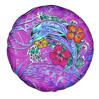 Dolphin Polynesia Spare Tire Cover Hibiscus Tropical Wave - Purple Vibes DT02 - Polynesian Pride