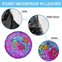 Dolphin Polynesia Spare Tire Cover Hibiscus Tropical Wave - Purple Vibes DT02 - Polynesian Pride