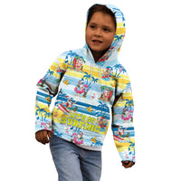 Surfing Christmas Kid Hoodie Tropical Santa Let's Go Surfing DT02 - Polynesian Pride