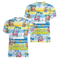 Surfing Christmas Women V Neck T Shirt Tropical Santa Let's Go Surfing DT02 - Polynesian Pride