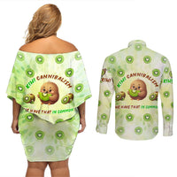Kiwi Cannibalism Couples Matching Off Shoulder Short Dress and Long Sleeve Button Shirt New Zealand Kiwi Cute Bird Funny DT02 - Polynesian Pride