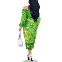 I Love Kiwi Family Matching Off The Shoulder Long Sleeve Dress and Hawaiian Shirt New Zealand Kiwi Fruit Summer Cocktail