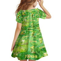 I Love Kiwi Kid Short Sleeve Dress New Zealand Kiwi Fruit Summer Cocktail