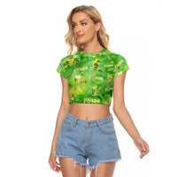 I Love Kiwi Raglan Cropped T Shirt New Zealand Kiwi Fruit Summer Cocktail