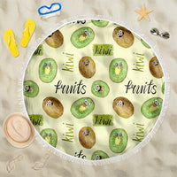 Kiwi Cute Humorous Beach Blanket New Zealand Fruit DT02 One Size 150cm Yellow - Polynesian Pride